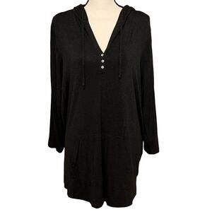 Market & Spruce Black Heathered Hoodie Size 2X